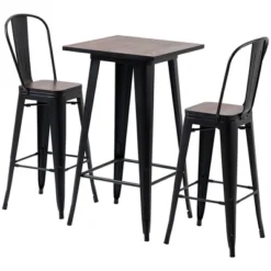 HOMCOM 3 Piece Industrial Dining Table Set, Counter Height Bar Table & Chairs Set With Footrests For Bistro, Pub 12 HOMCOM 3 Piece Industrial Dining Table Set, Counter Height Bar Table & Chairs Set With Footrests For Bistro, Pub -Homcom Shop GUEST f0c1505e c234 4a78 8d8b 6877f4c4a1e0