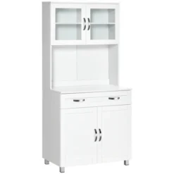 HOMCOM 67" Buffet With Hutch, Modern Kitchen Pantry, Freestanding Storage Cabinet With Framed Glass Doors, Shelves And Drawers -Homcom Shop GUEST f19033b2 7888 481e 80cd 8340170a006e
