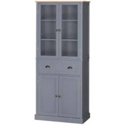 HOMCOM Freestanding Kitchen Pantry, 5-tier Storage Cabinet With Adjustable Shelves And Drawer For Living Room, Dining Room, Gray 9 HOMCOM Freestanding Kitchen Pantry, 5-tier Storage Cabinet With Adjustable Shelves And Drawer For Living Room, Dining Room, Gray -Homcom Shop GUEST f1b8b1fe 89d3 4ad9 adbc eb4d26e7ce5a