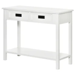HOMCOM Console Table With 2 Storage Drawers And Open Shelf, Modern Sofa Table For Hallway, Living Room, Or Bedroom, White -Homcom Shop GUEST f2954298 9410 4368 9a9c b96810a9a6f5