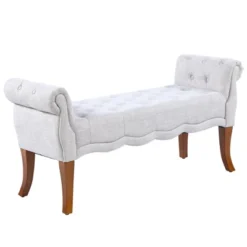HOMCOM Traditional Style Entryway Bed End Shoe Bench With Button Tufted And Rounded Arm For Living Room 13 HOMCOM Traditional Style Entryway Bed End Shoe Bench With Button Tufted And Rounded Arm For Living Room -Homcom Shop GUEST f304ea38 e077 4946 8172 07c3d1a68b53