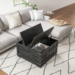 HOMCOM Farmhouse Coffee Table With Flip Top, Hidden Storage Compartment, Square Center Table For Living Room 14 HOMCOM Farmhouse Coffee Table With Flip Top, Hidden Storage Compartment, Square Center Table For Living Room -Homcom Shop GUEST f5757d38 63d1 412e b5bf 6b1bc82674d9