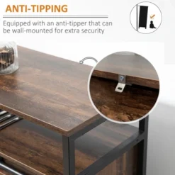 HOMCOM Industrial Sideboard, Buffet Cabinet With Doors, Storage Cabinets, Racks, Drawer, Adjustable Shelves For Living Room, Kitchen, Home Bar, Brown -Homcom Shop GUEST f73e2436 d3b4 4bc5 8c38 0a27e3a48496