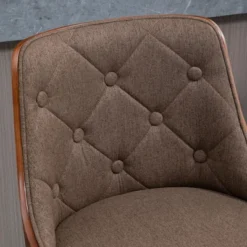 HOMCOM Counter Height Bar Stools Set Of 2, Height Adjustable Swivel Barstools With Footrest And Tufted Back, Linen Fabric Bar Chairs, Brown -Homcom Shop GUEST f9e0914d f2c0 4040 b233 304e22b533a1