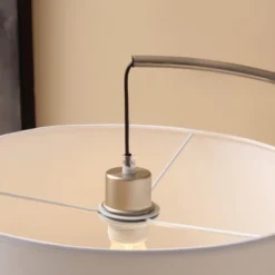 HOMCOM Arc Floor Reading Lamp, Tall Pole Standing Lamp With Hanging Fabric Lampshade For Living Room Or Bedroom, Silver/White 10 HOMCOM Arc Floor Reading Lamp, Tall Pole Standing Lamp With Hanging Fabric Lampshade For Living Room Or Bedroom, Silver/White -Homcom Shop GUEST fa7e46b8 e8b7 42b7 9e53 c348df1cd927