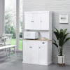 HOMCOM Buffet With Hutch, Kitchen Pantry Storage Cabinet With Microwave Oven Countertop, Drawer, And Cupboards, White -Homcom Shop GUEST faf02e0b 0278 4a82 ab71 993bcad10641