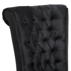 HOMCOM High Back Accent Chair, Upholstered Armless Chair, Retro Button-Tufted Royal Design With Thick Padding And Rubberwood Leg, Black -Homcom Shop GUEST fbce1554 d79a 4693 a413 ff5efef3f686