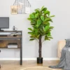 HOMCOM 5FT Artificial Fiddle Leaf Fig Tree, Faux Decorative Plant In Nursery Pot For Indoor Or Outdoor Décor -Homcom Shop GUEST fd0190c6 a277 4907 9bb4 47647457bbb5