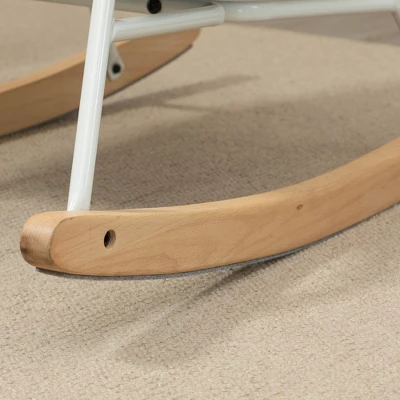 HOMCOM Accent Rocking Chairs, Upholstered Nursery Glider Rocker, Modern Armchair, Wingback Chair For Living Room And Bedroom, Gray 7 HOMCOM Accent Rocking Chairs, Upholstered Nursery Glider Rocker, Modern Armchair, Wingback Chair For Living Room And Bedroom, Gray - Image 5