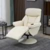 HOMCOM Manual Recliner, Swivel Lounge Armchair With Side Pocket, Footrest And Cup Holder For Living Room, Cream White -Homcom Shop GUEST fd27e17d b3b1 4f96 b707 df890481ca02