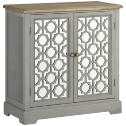 HOMCOM Farmhouse Storage Cabinet, Sideboard Buffet Cabinet With Double Glass Doors And Solid Wood Countertop For Kitchen, Living Room -Homcom Shop GUEST fe7be5c2 1395 4cc0 885b 27cfbf118817