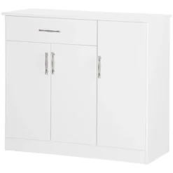 HOMCOM Modern Kitchen Sideboard, Buffet Table With Drawer, Double Door Cabinet And Adjustable Shelves For Living Room, Kitchen, Entryway, White -Homcom Shop GUEST fe91904a c97a 46e2 8bad 864579810c98